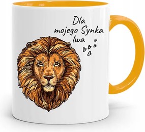 Sárga Bögre Ajándék Fiamnak Oroszlán Kisfiamnak fényképes nyomattal