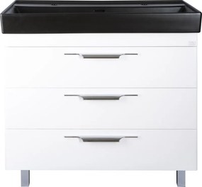 TMP TRIO 100 álló fürdőszobabútor - CeraStyle SHARP FEKETE mosdóval - 100 x 48 cm
