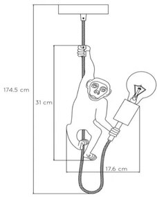 Lucide 10402/01/30 - Csillár zsinóron EXTRAVAGANZA CHIMP 1xE27/60W/230V