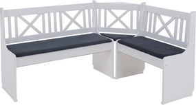 Sarokpad, fa, fehér/sötétszürke, ELODIE X1