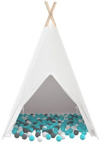 Gyerek Teepee sátor táskával őszibarack &amp; puha labdák bőrszínű fehér