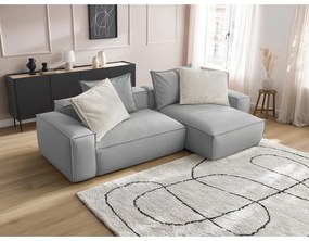 Világosszürke bőrutánzat sarokkanapé (variálható) Boheme – Bobochic Paris