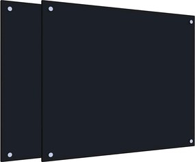 vidaXL 2 db fekete edzett üveg konyhai falburkoló 70 x 60 cm