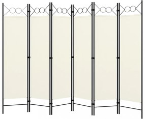 fehér 6-paneles paraván 240 x 180 cm
