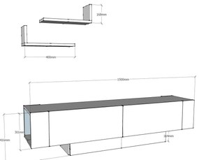 TV asztal/Szekrény Metro (dió + fehér) . 1102349