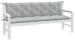 2 db melange világosszürke szövet kerti padpárna 180 x 50 x 7cm