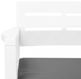 3-részes fehér műanyag kerti bútorszett