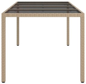 Kerti Étkezőasztal Bézs 190x90x75 cm Polirattan