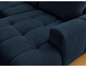 Sötétkék kinyitható-tárolóhelyes sarokkanapé (bal oldali-U alakú) Fuji – Bobochic Paris