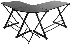 L alakú íróasztal-fekete