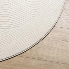 IZA krémszínű rövid szálú skandináv stílusú szőnyeg Ø 120 cm