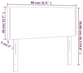 szürke műbőr LED-es fejtámla 80 x 5 x 78/88 cm