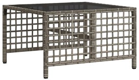 3 részes szürke polyrattan kerti sarokkanapészett párnákkal