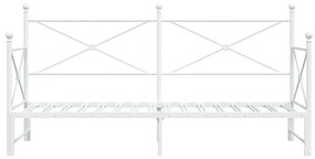 Daybed with Trundle without Mattress White 90x200 cm acél