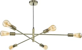 DAR LIGHTING ALA0675 ALANA Többágú Függesztett Lámpa Antik Sárgaréz E27 IP20