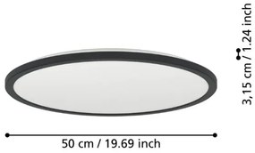 Eglo 901455-LED Dimmelhető fürdőszobai lámpa ROVITO-R 16,8W/230V pr.50cm IP44 fekete + távirányító