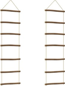 vidaXL Fali dekorációk létra alakú 2 db 30x100 cm natúr ág