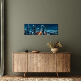 Kép - Dubai éjszaka (órával) (90x30 cm)