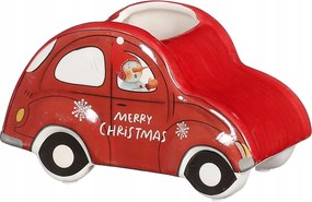 Karácsonyi autós virágtartó, piros