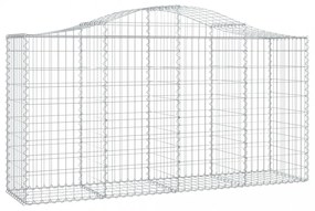 2 db íves horganyzott vas gabion kosár 200 x 50 x 100/120 cm