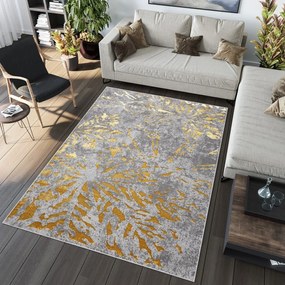 Exkluzív modern szürke szőnyeg arany motívummal Szélesség: 160 cm | Hossz: 230 cm