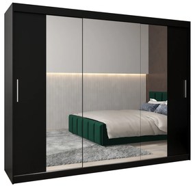 Ruhásszekrény 250 cm Toki 2 (matt fekete + matt fekete). 1065032