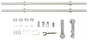 ezüst rozsdamentes acél tolóajtó fémszerelék készlet 183 cm