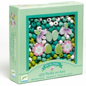 Fagyöngy készlet - Levelek és virágok - Wooden beads, leaves and flowers