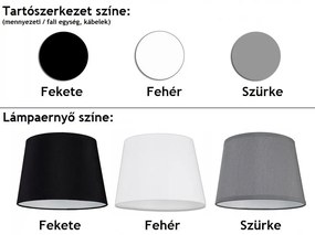 Fali lámpa több színben Ø19cm búrával kapcsolóval Glimex Abazur 1xE27 (GA0070)