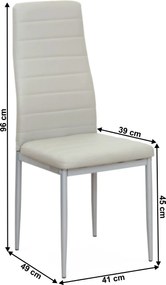 Szék, világosszürke műbőr/szürke fém, COLETA NOVA