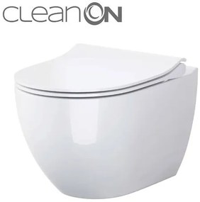 Wc soft close ülőkével felakasztható Cersanit Zen fehér fényes felülettel hátsó kifolyással S701-428