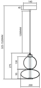 LED Csillár zsinóron DAPHNE LED/12W/230V arany