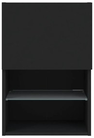 2 db fekete TV-szekrény LED-világítással 40,5 x 30 x 60 cm