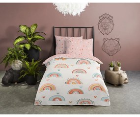 Rózsaszín-bézs egyszemélyes pamut gyerek ágyneműhuzat 140x200 cm Louie – Good Morning