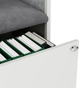 Sally 1150mm korpus Biały - siedzisko Szary