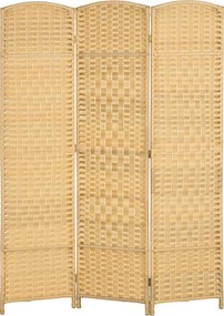 HOMCOM 3-Panelos Összecsukható Képernyő 135x180 cm Helyiségelválasztó Privát Képernyő Polipropilénből Irodához és Hálószobához Természetes | Aosom