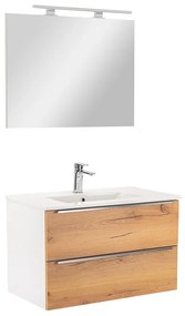 Vario Trim 80 komplett fürdőszoba bútor fehér-tölgy