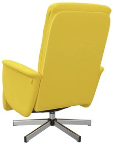 Világossárga szövet dönthető fotel lábtartóval
