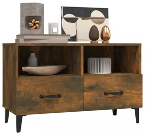 füstös tölgy színű szerelt fa TV-szekrény 80 x 36 x 50 cm