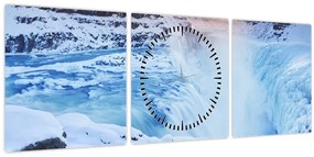 Kép - Hideg vízesések (órával) (90x30 cm)