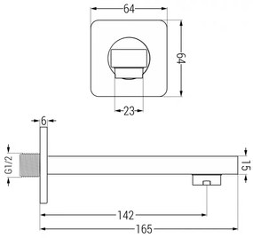 Mexen Cube DR02 rejtett fürdőkád és zuhanygarnitúra fejzuhannyal 30x30 cm (7in1), rózsaszín arany, 77503DR0230-60