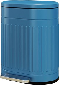 HOMCOM 20L-es Konyhai Kuka, Pedálos, Ovális, Fém, Lomha Fedéllel, Ujjnyomásmentes, Kivehető Belső Vödör, 36.5 x 31.2 x 45 cm, Kék | Aosom