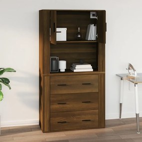 barna tölgyszínű szerelt fa faliszekrény 80x33x80cm