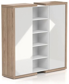 Lineart magas szekrény 191,2 x 50 x 187,6 cm, világos szilfa / fehér