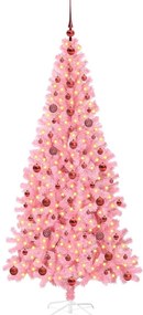 Karácsonyfa 300 LED-del állvánnyal Rózsaszín 210 cm PVC