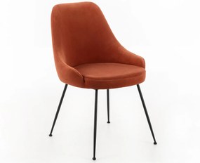 NANDY design bársony szék - rozsda barna