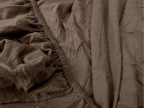 Jersey gumis lepedő lycrával sötétbarna 90 x 200 cm