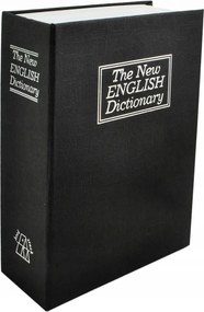 Könyv alakú biztonsági doboz, 18 x 11,5 x 5,6 cm, fekete