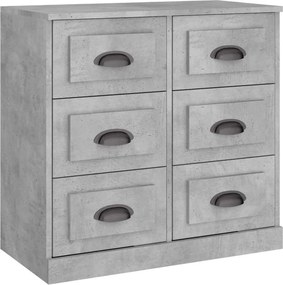 vidaXL betonszürke szerelt fa tálalószekrény 70x35,5x67,5 cm