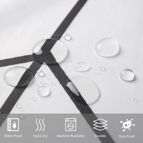 Zuhanyfüggöny - SQUARE - Impregnált textil - 180 x 200 cm